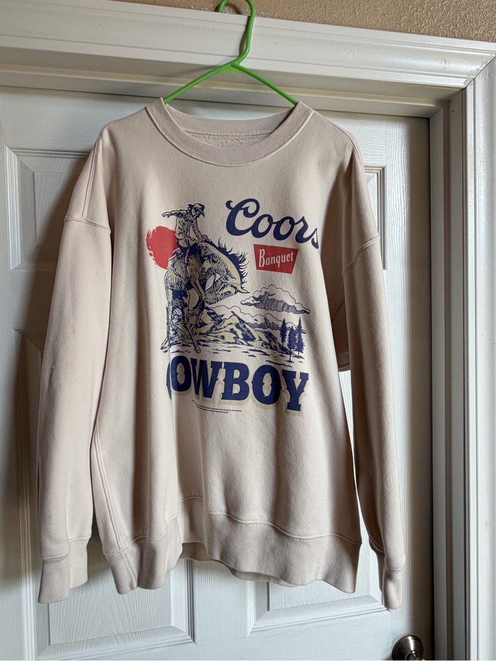 Abercrombie & Fitch Cream Cowboy Graphic Crewneck Sweatshirt
